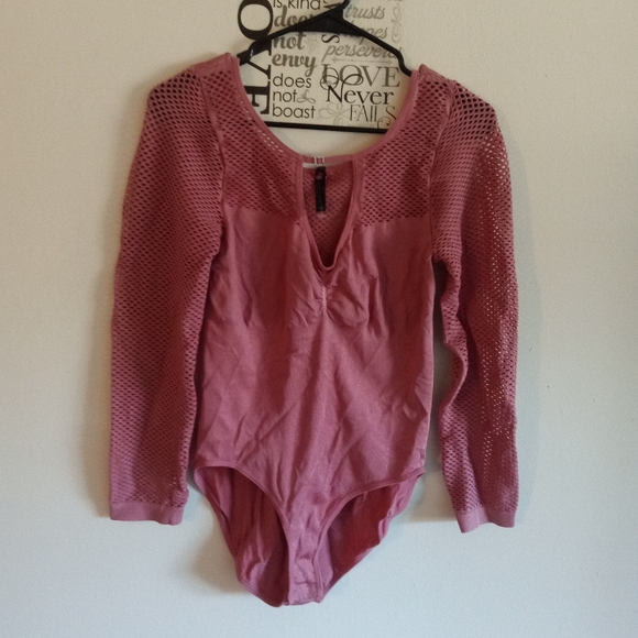 Mauve pink diamond choker bodysuit - Picture 3 of 4